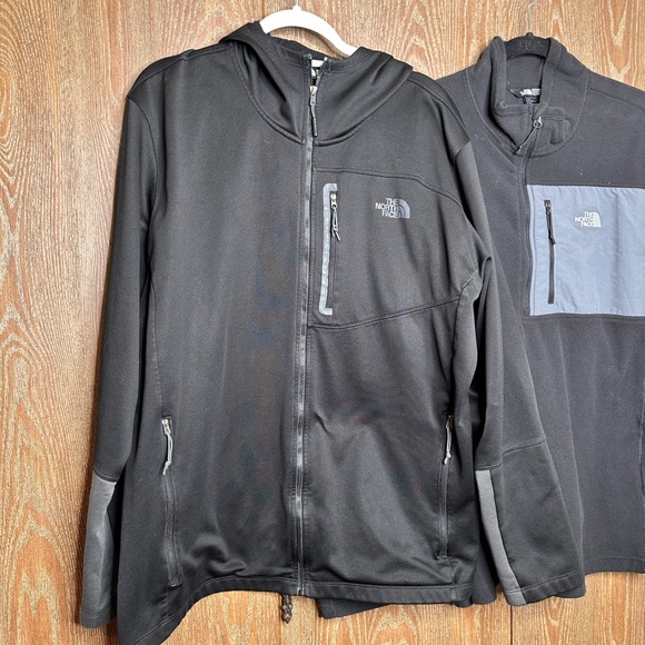 The North Face 2pc Lightweight Fleece Fall Outerwear Mens XXL Black Zip Pullover - Picture 2 of 8